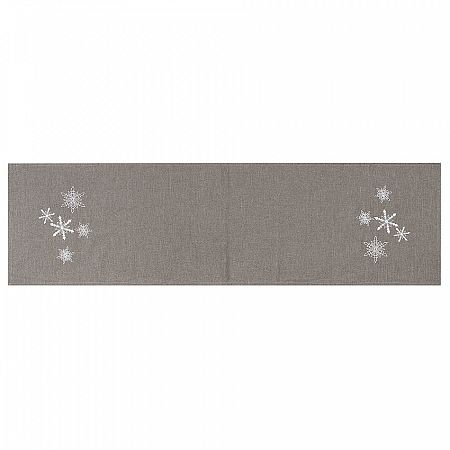 BO-MA Trading Vianočný behúň Vločky sivá, 40 x 140 cm